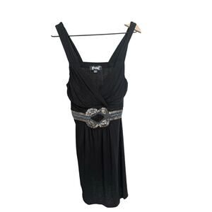 Hale Bob Hand Beaded black tunic tank or mini dress Size S made in Guatemala